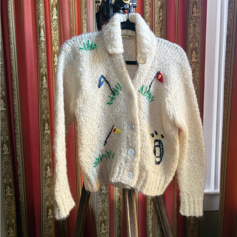 Vintage Abercrombie & Fitch Hand-Knit Wool Cardigan Sweater